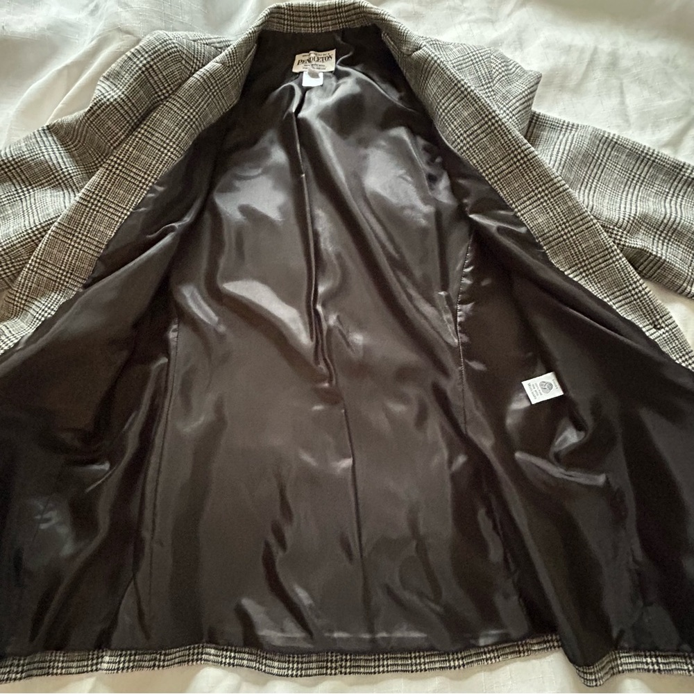 Pendleton Vintage Wool Herringbone Button Black G… - image 8